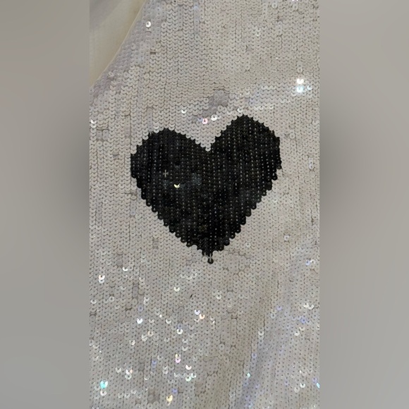 Twin-Set Simona Barbieri White Sequin Dress XS Silk Blend Party Cocktail Italy - Picture 3 of 5